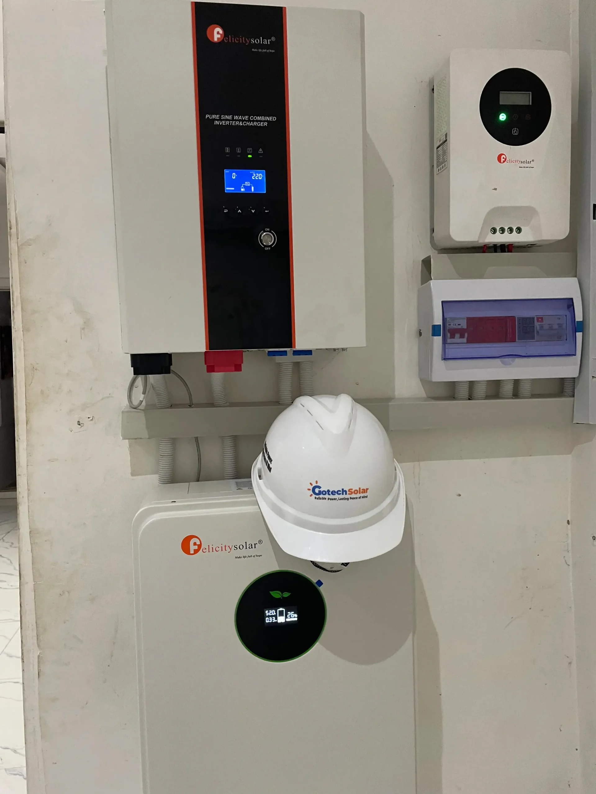 complete installation of 10kwh battery and 5kva inverter by Gotech Solar